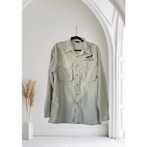 Ouray Sportswear Fishing Shirt Mens Button Up  Beige Large